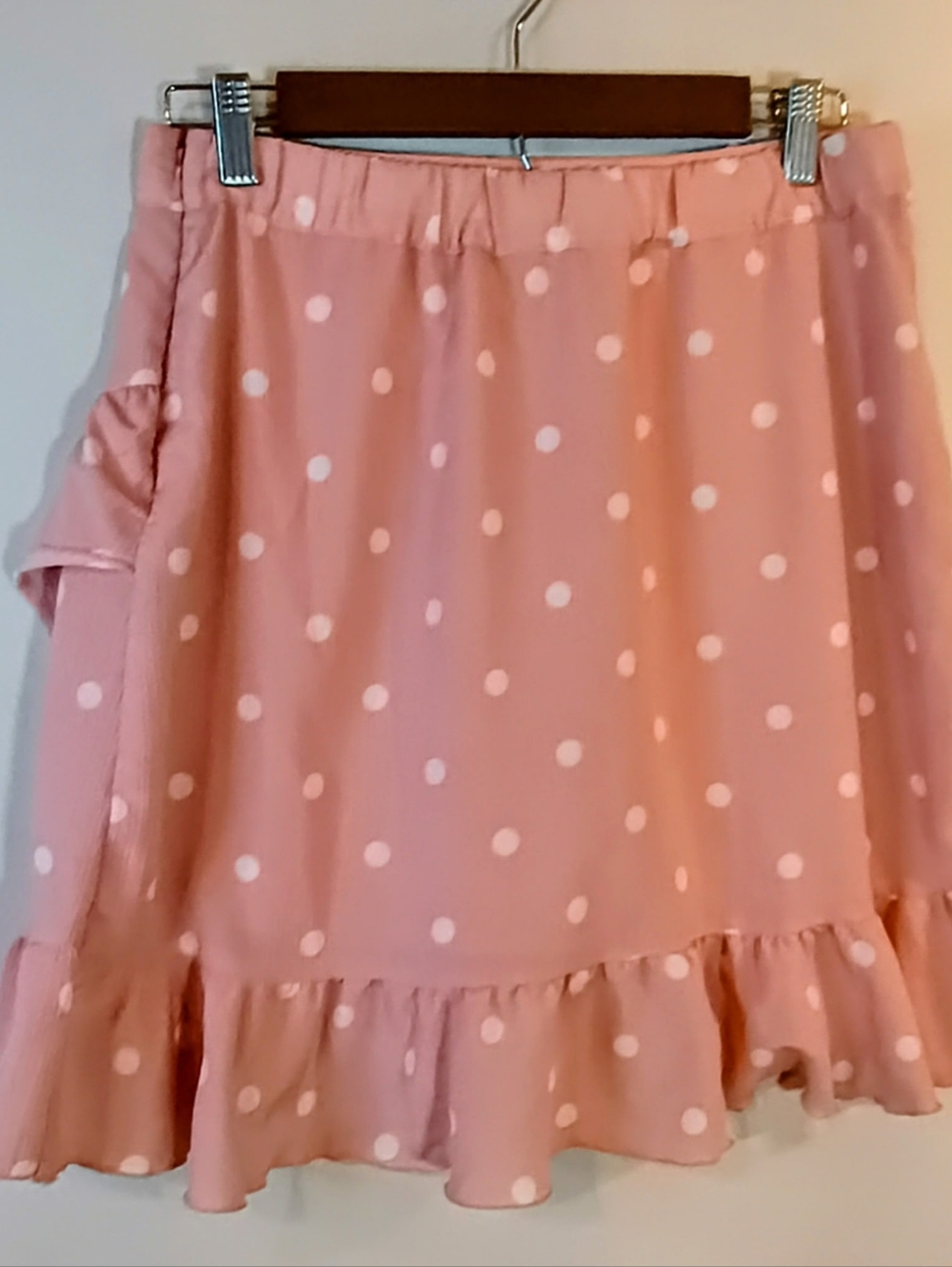 Lauren Conrad Polka Dot Ruffle Mini Skirt - Pink Women's Size M - Picture 3 of 6